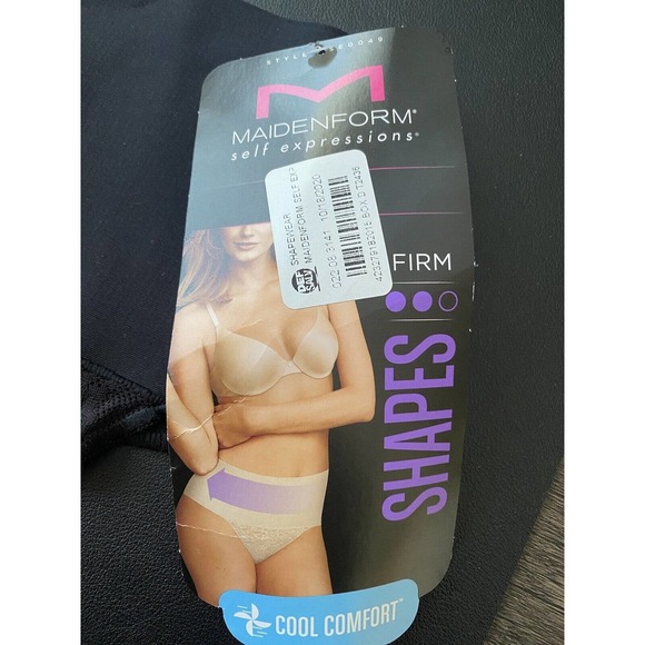 Maidenform Self Expressions Black Firm Shapes Thong With Lace - Size Small - Picture 4 of 6